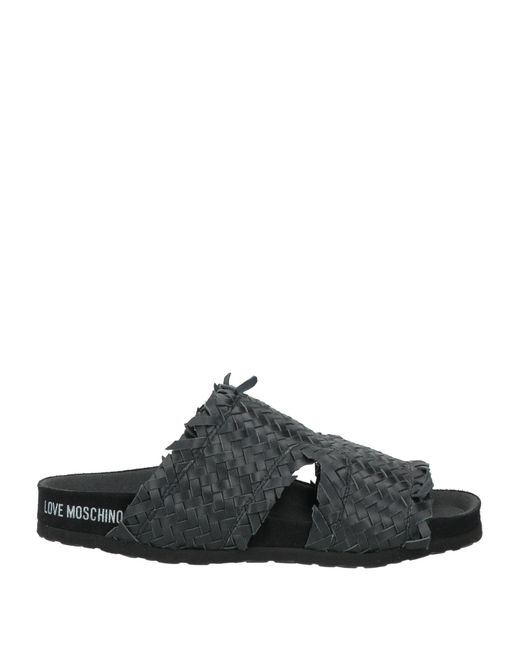 Love Moschino Black Sandals Textile Fibers