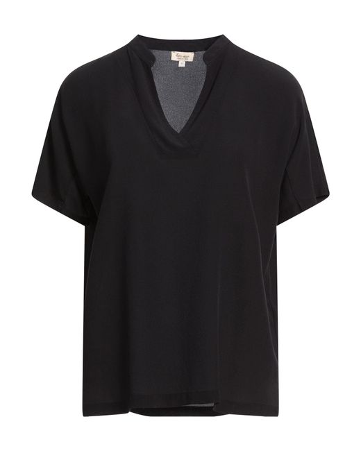 HER SHIRT HER DRESS Black Top Silk