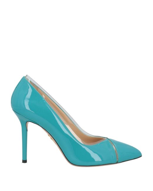 Charlotte Olympia Blue Pumps Leather, Plastic