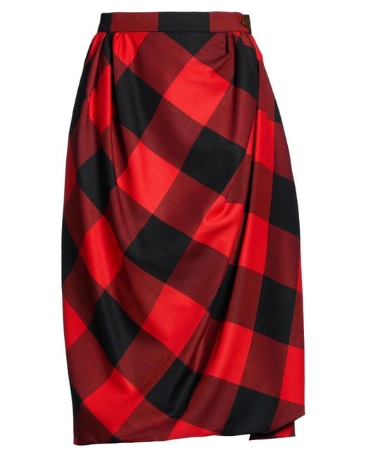 Vivienne Westwood Red Midi Skirt Virgin Wool