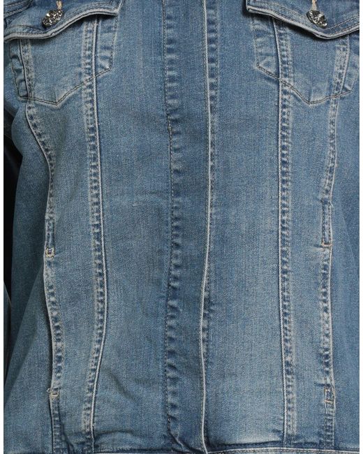 Liu Jo Blue Denim Outerwear Cotton, Elastane, Polyester