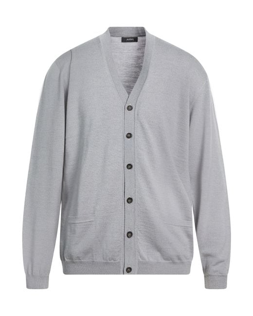 Alpha Studio Gray Cardigan Wool for men