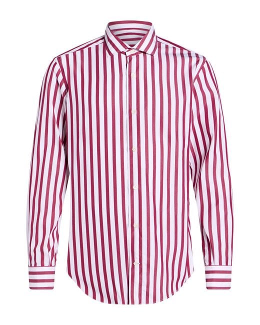 SANNINO Napoli Red Shirt Cotton for men