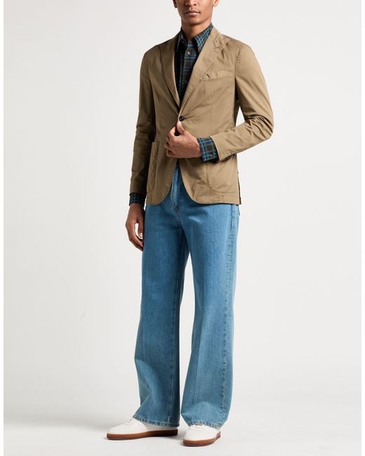 Boglioli Green Military Blazer Cotton, Elastane for men