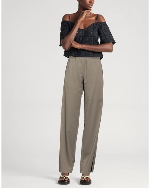 MM6 by Maison Margiela Gray Khaki Pants Polyester, Virgin Wool, Elastane