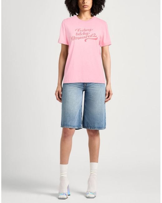 DSquared² Pink T-Shirt Cotton, Polyester