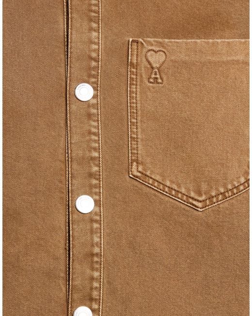 AMI Brown Camel Jacket Cotton for men