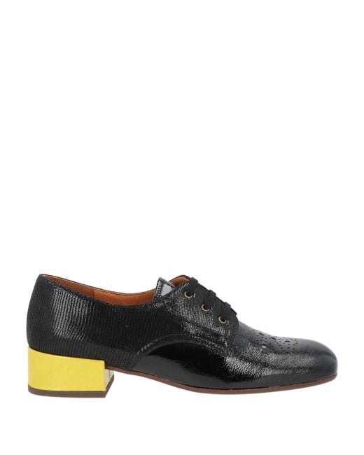 Chie Mihara Black Lace-Up Shoes Leather