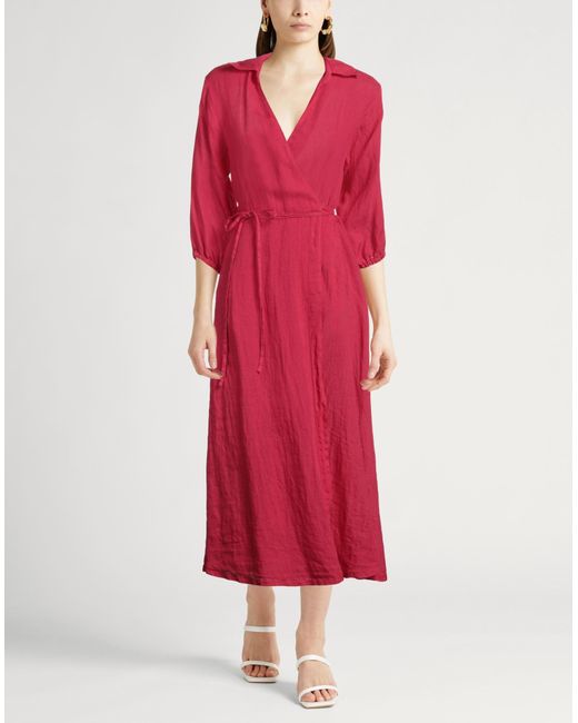 120% Lino Red Midi-Kleid