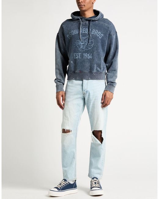 DSquared² Blue Sweatshirt Cotton for men