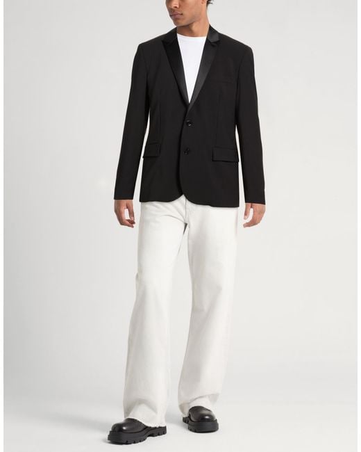 Dondup Black Blazer Virgin Wool, Elastane for men