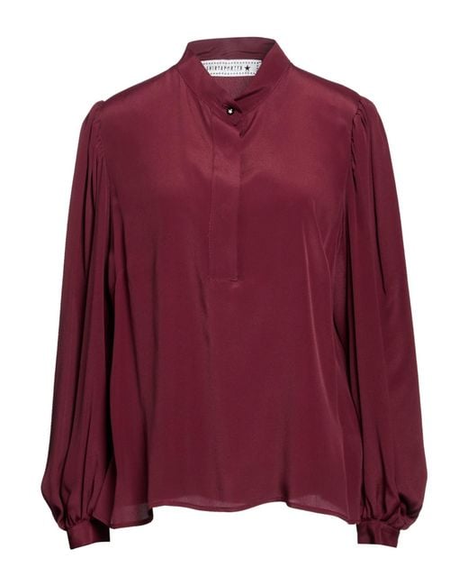 Shirtaporter Red Burgundy Top Acetate, Silk