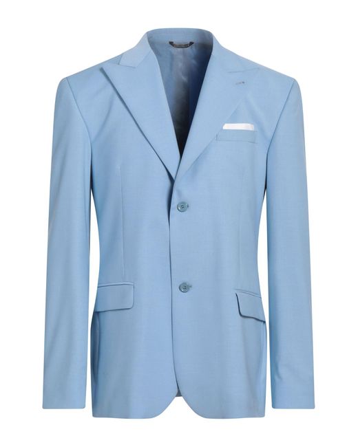 Daniele Alessandrini Blue Blazer Polyester, Viscose, Elastane for men