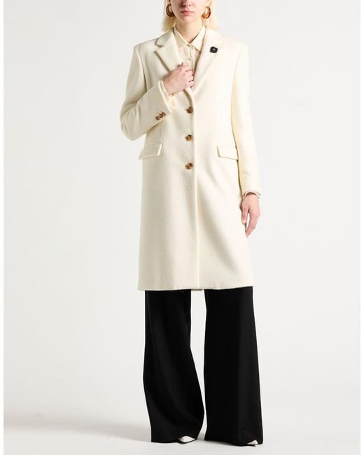 Lardini Natural Ivory Coat Virgin Wool, Alpaca Wool