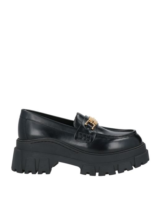 Elisabetta Franchi Black Loafers Textile Fibers