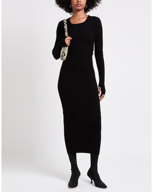 Isabel Benenato Black Maxi Dress Viscose, Polyester
