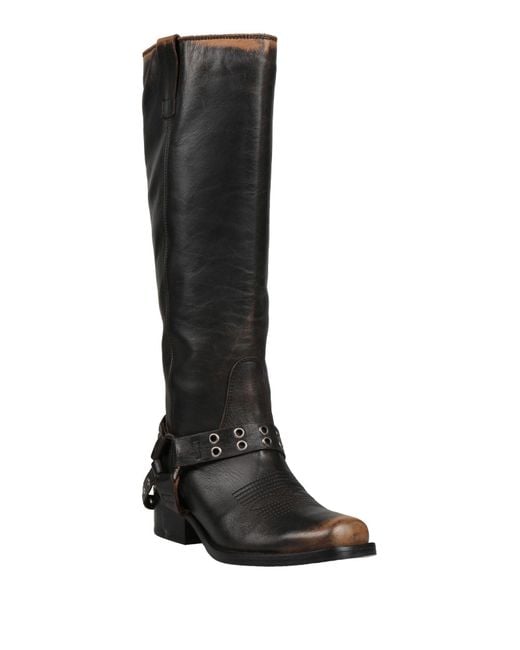 CURIOSITÉ Black Dark Boot Calfskin