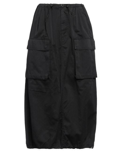 MM6 by Maison Martin Margiela Black Midirock Aus Baumwoll-Gabardine