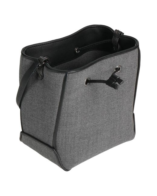 Brunello Cucinelli Gray Cross-Body Bag Wool, Leather