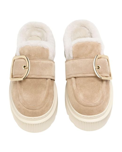 Santoni Natural Mules & Clogs Leather