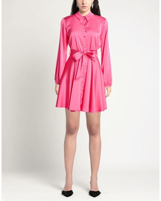 Rebel Queen Pink Fuchsia Mini Dress Polyester