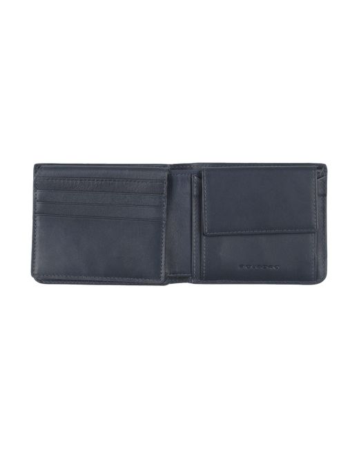 Piquadro Blue Wallet Cow Leather for men