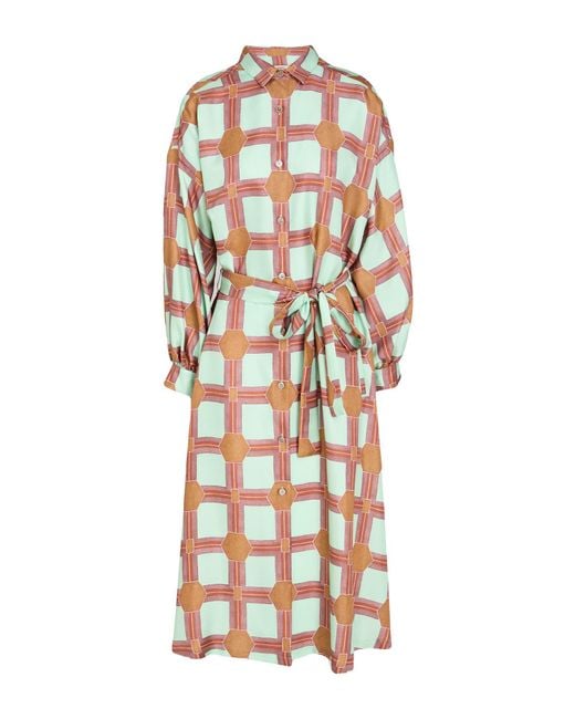 ODEEH White Midi Dress Silk