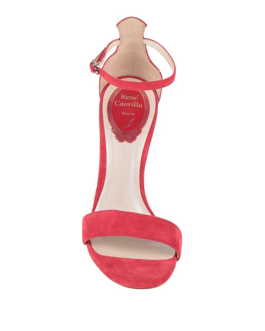 Rene Caovilla Red Sandals Leather