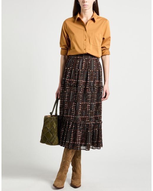Isabel Marant Black Midi Skirt Organic Cotton