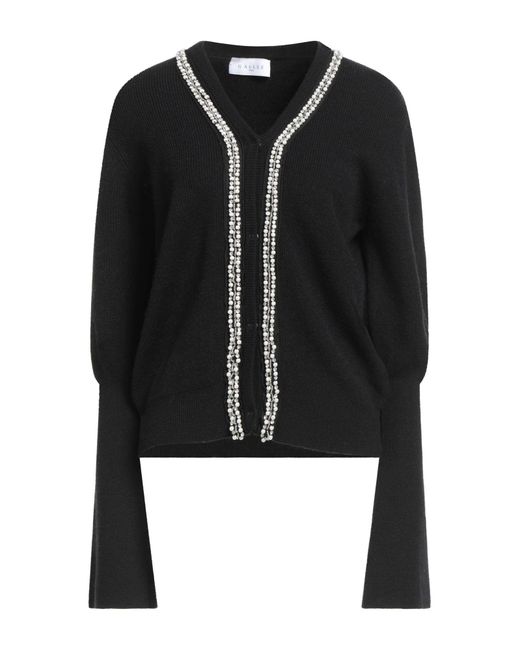 Gaelle Paris Black Cardigan Viscose, Polyester, Polyamide