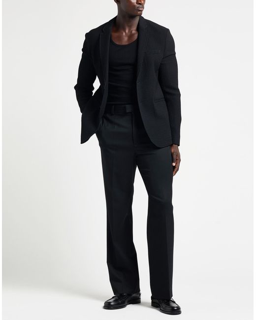 Emporio Armani Black Blazer Virgin Wool, Polyamide, Elastane for men