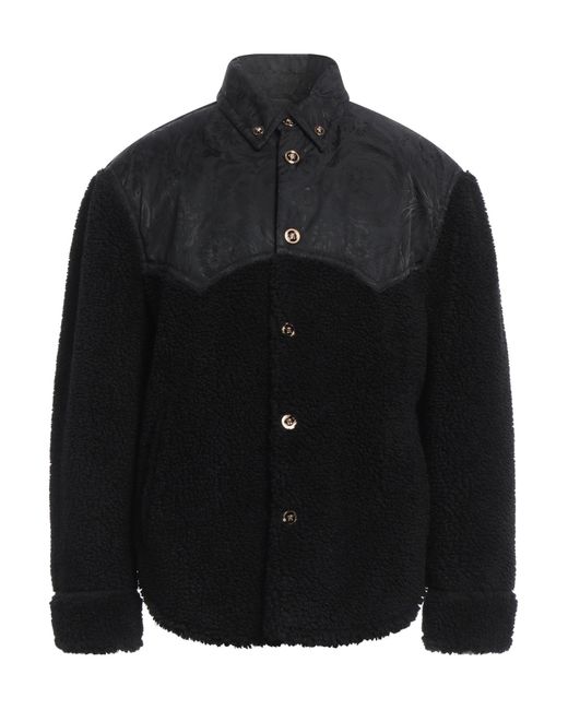 Borreguito y pelo ecológico Versace de hombre de color Black