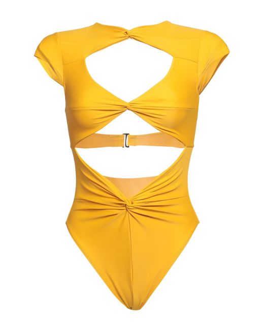 Andrea Iyamah Onepiece Swimsuit in Yellow Lyst