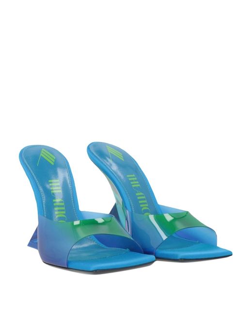 The Attico Blue Sandals Leather, Textile Fibers