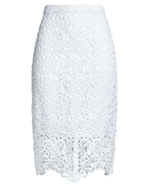 Burberry White Midi Skirt