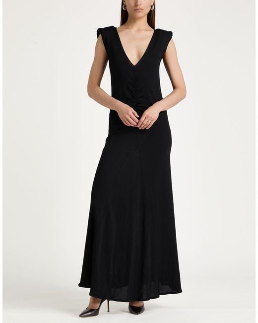 Circus Hotel Black Maxi Dress Viscose, Polyamide