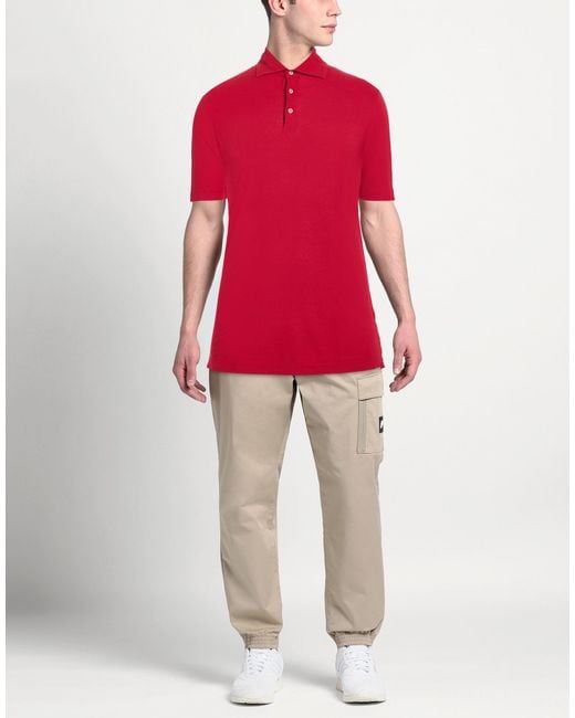 FILIPPO DE LAURENTIIS Red Polo Shirts for men