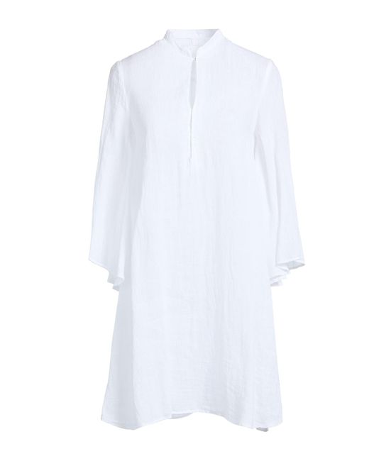 120% Lino White Mini Dresses