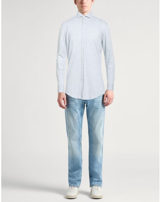 Xacus Blue Shirt Cotton, Cashmere for men