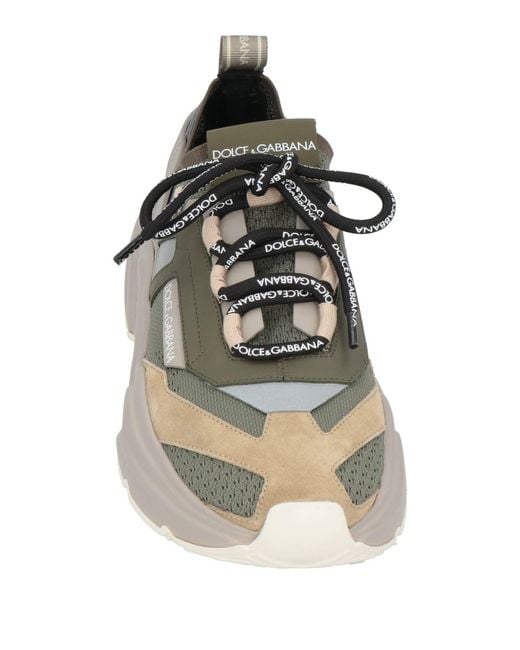 Dolce & Gabbana Brown Military Sneakers Polyester, Viscose, Calfskin, Cotton, Acetate for men