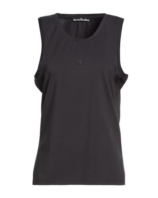 Acne Black Tank Top Organic Cotton, Elastane