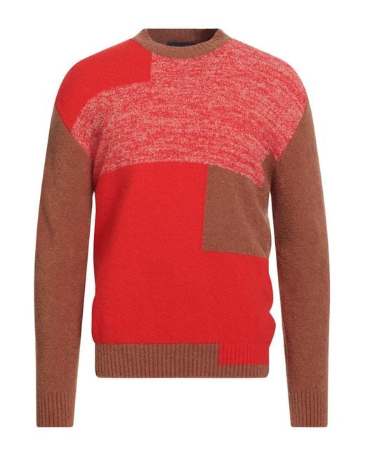 Daniele Fiesoli Red Sweater Merino Wool, Polyamide, Cashmere, Elastane for men