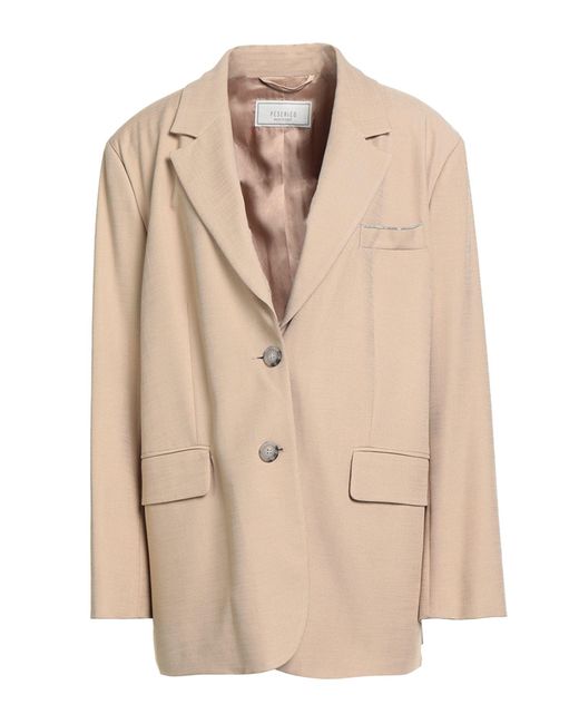 Peserico Natural Sand Blazer Viscose, Polyester, Elastane