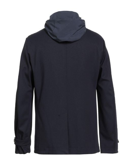 Moorer Blue Midnight Overcoat & Trench Coat Viscose, Polyamide, Elastane for men