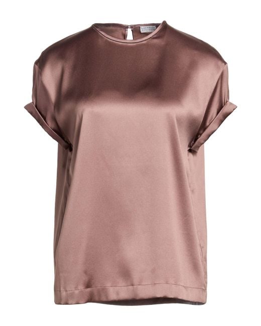 Brunello Cucinelli Pink Antique Rose Top Silk, Elastane, Ecobrass