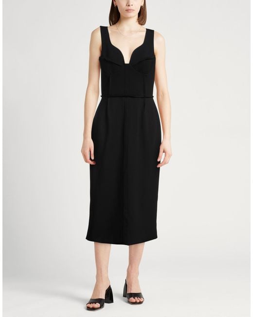 Robe midi Halston Heritage en coloris Black