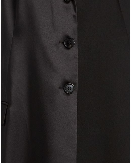 MEIMEIJ Black Overcoat & Trench Coat Polyester, Wool, Elastane