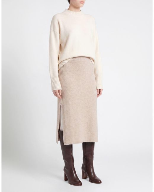 Peserico Natural Midi Skirt Alpaca Wool, Polyamide, Polyester, Merino Wool