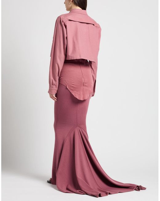 Rick Owens Red Maxi Skirt Virgin Wool, Polyamide, Elastane