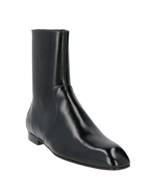 Khaite Black Ankle Boots Leather